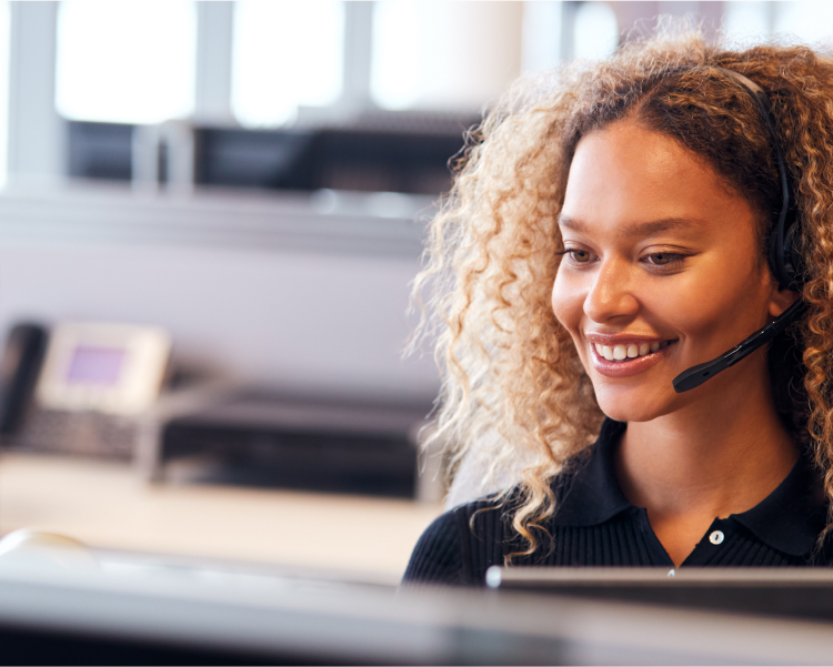 Person wearing a headset